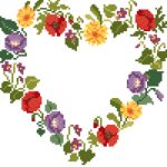 Coeur fleurs des champs coquelicot