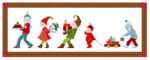 Frise cadeaux de Noël